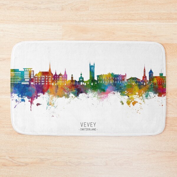 Item preview, Vevey Switzerland Skyline designed and sold by ArtPrints.