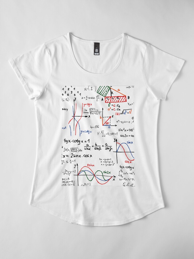 Alternate view of Mathematics Formulas Numbers Premium Scoop T-Shirt