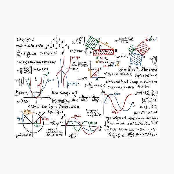 Numéros de formules de mathématiques Impression photo
