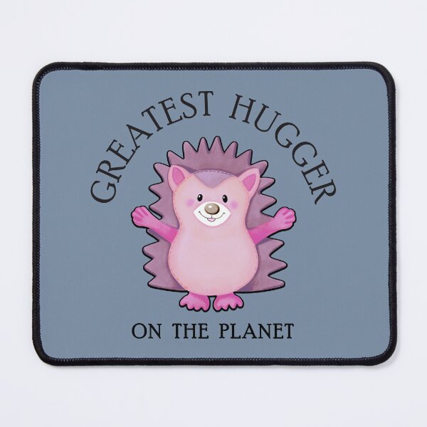 Item preview, HEDGEHOG - Greatest Hugger on the Planet (faded denim background) designed and sold by Colette van der Wal.