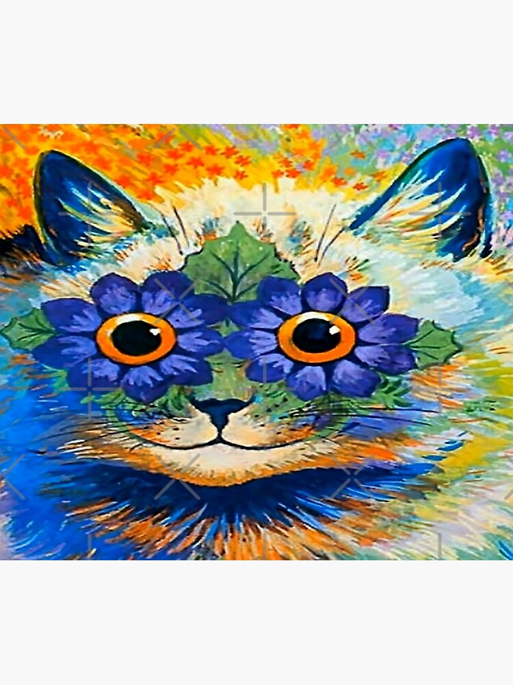 Louis Wain Early 1900 Victorian Cat Art Long Hair Gray Cat 