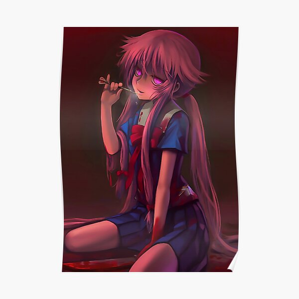 Mirai Nikki Anime Girls Gasai Yuno Matte Finish Poster Paper Print