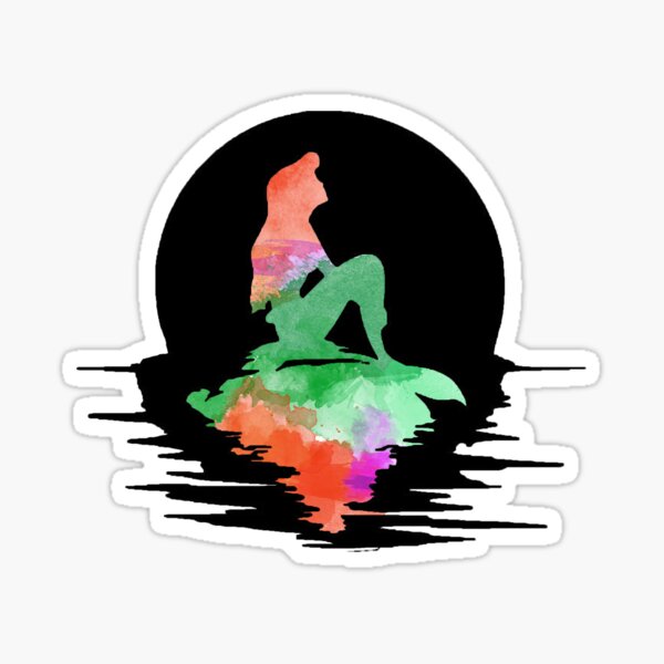 Aperçu de l'œuvre Silhouette aquarelle de sirène créée et vendue par becsdoesart.