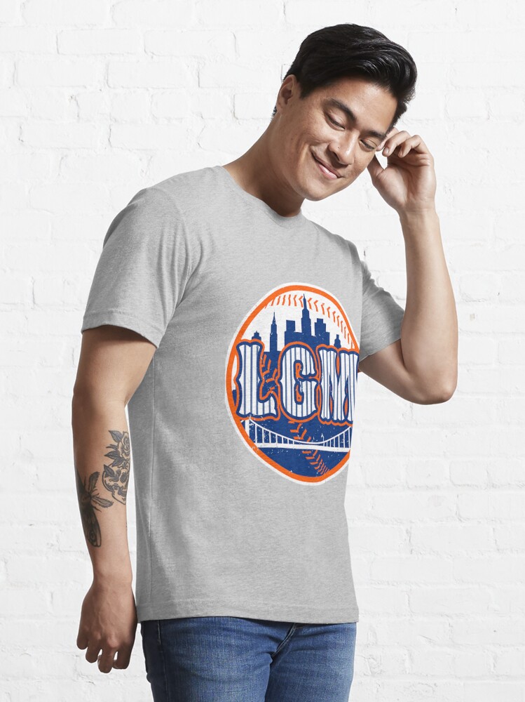 NY Mets Mets Blue Skyline Long Sleeve V-Neck