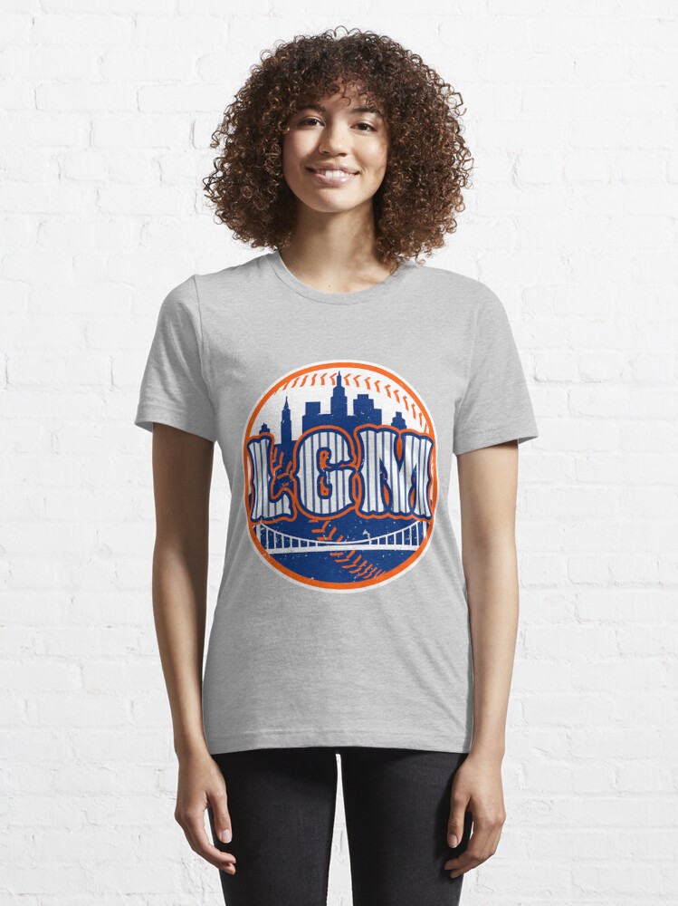 NY Mets Mets Orange Womens Skyline Short Sleeve Scoop