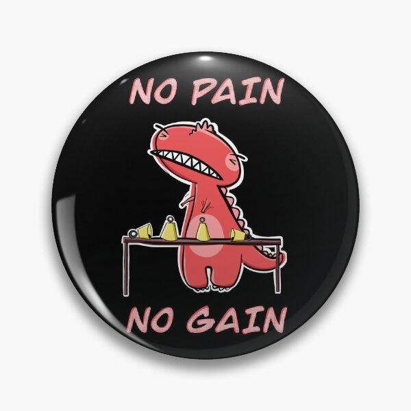 Item preview, Funny Red T-Rex Practicing Handbells "No Pain, No Gain" designed and sold by SubtleSplit.