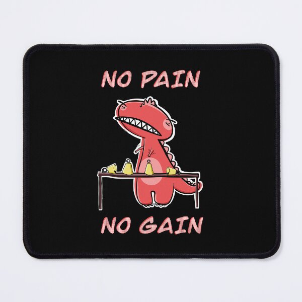 Item preview, Funny Red T-Rex Practicing Handbells "No Pain, No Gain" designed and sold by SubtleSplit.