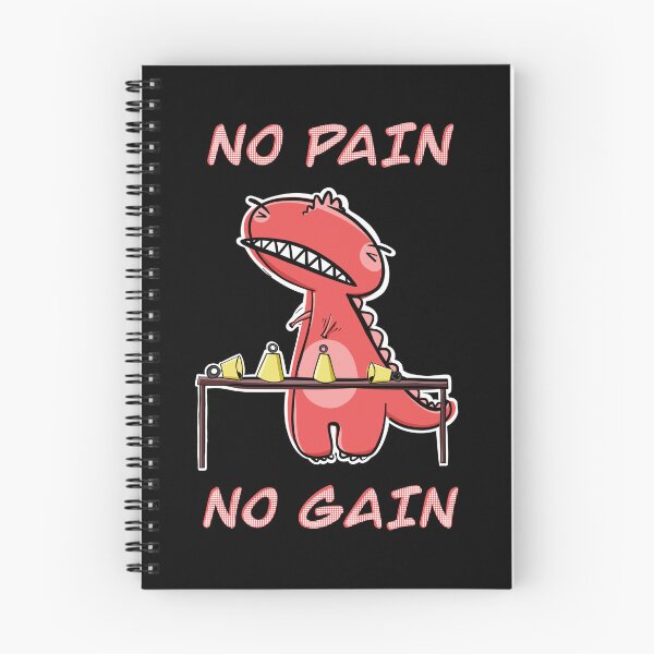Item preview, Funny Red T-Rex Practicing Handbells "No Pain, No Gain" designed and sold by SubtleSplit.