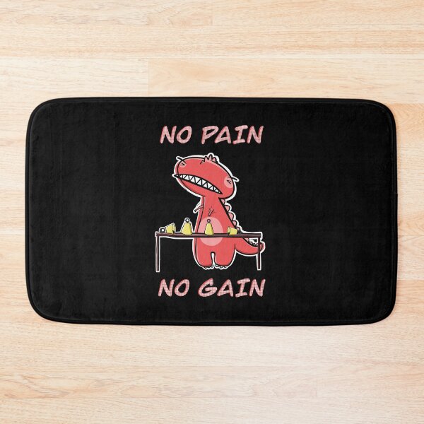 Item preview, Funny Red T-Rex Practicing Handbells "No Pain, No Gain" designed and sold by SubtleSplit.