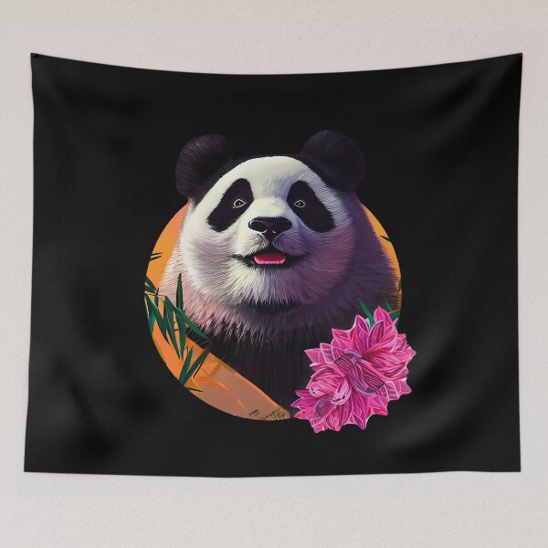 Item preview, Panda And Flowers designed and sold by nuel-art.