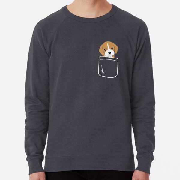 Beagle In Pocket Funny Cute Animal Lover Lightweight Sweatshirt
