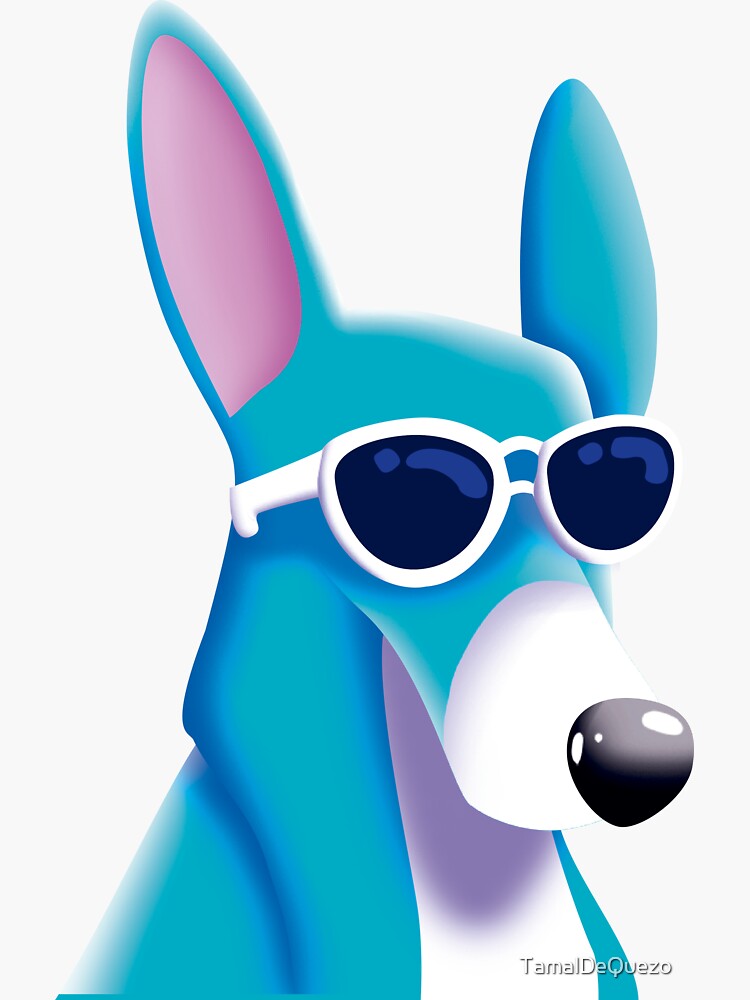 "dog with glasses illustration" Sticker for Sale by TamalDeQuezo