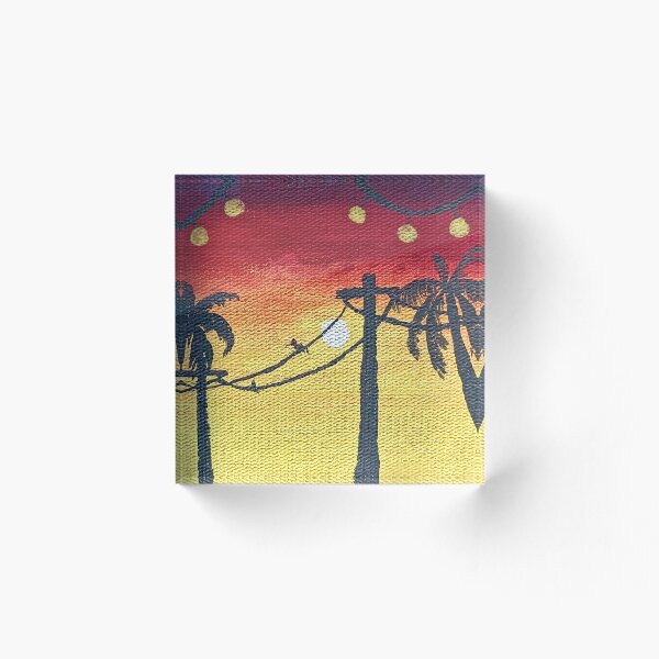Artikelvorschau, Sunset Palmen mit Stromleitungen im Horizont entworfen und verkauft von Infinitysplash.