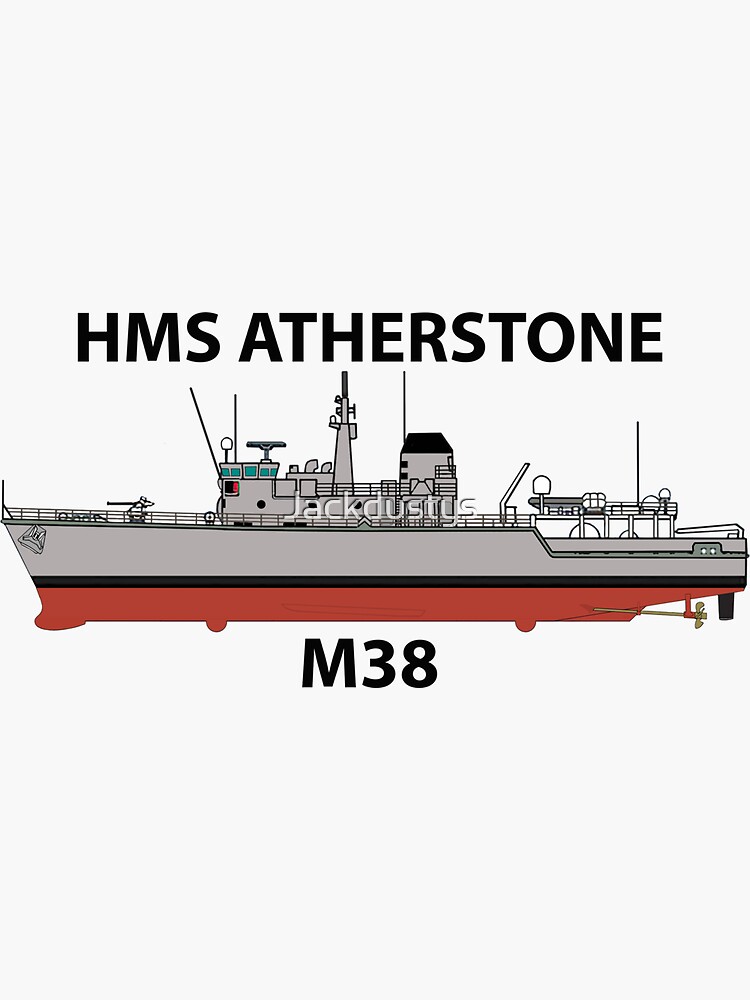 Hms Atherstone M38 Hunt Class Sticker For Sale By Jackdustys Redbubble