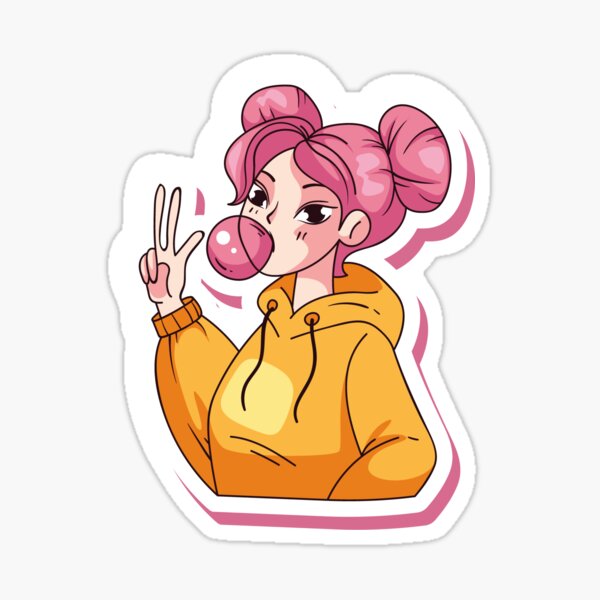 Anime Manga Girl Sticker For Sale By Sofiatheof Redbubble