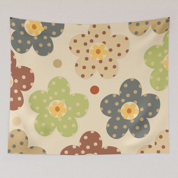 Item preview, Retro Groovy Flower. Polka Dot Groovy Flower Pattern. Vintage Daisy And Camomile Flower designed and sold by risingrocket.