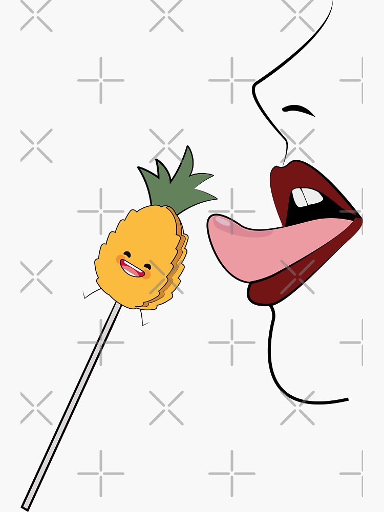 "Pineapple lips" Sticker by ZenitramChloe Redbubble
