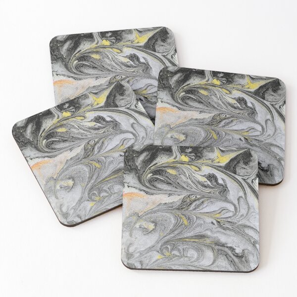 Item preview, Black Gray Yellow Marbled designed and sold by Hilomind.