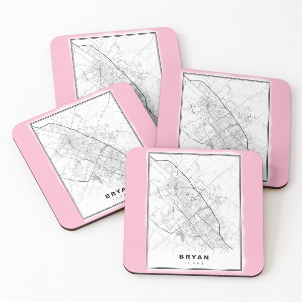 Item preview, Minimalist Pastel Pink Bryan Map designed and sold by Tamas Das.