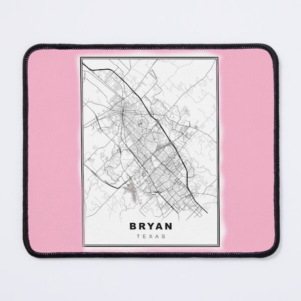 Item preview, Minimalist Pastel Pink Bryan Map designed and sold by Tamas Das.