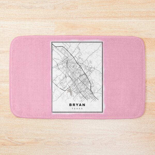 Item preview, Minimalist Pastel Pink Bryan Map designed and sold by Tamas Das.