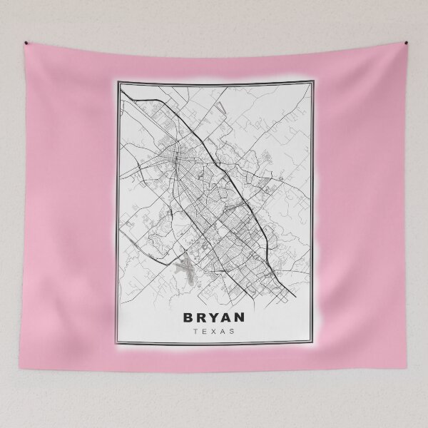 Item preview, Minimalist Pastel Pink Bryan Map designed and sold by Tamas Das.