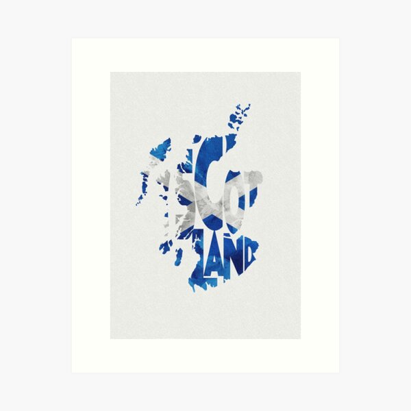 Artikel-Vorschau von Schottland Typografische Karte Flagge, designt und verkauft von A Deniz Akerman.