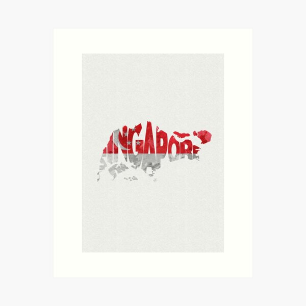 Artikel-Vorschau von Singapur Typografische Karte Flagge, designt und verkauft von A Deniz Akerman.