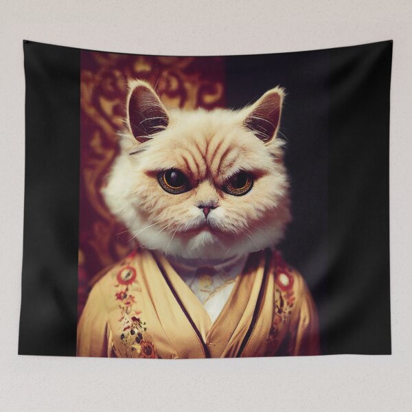 Item preview, anthropomorphic cat portrait - Persian cat wearing baroque coat.  designed and sold by Catator.