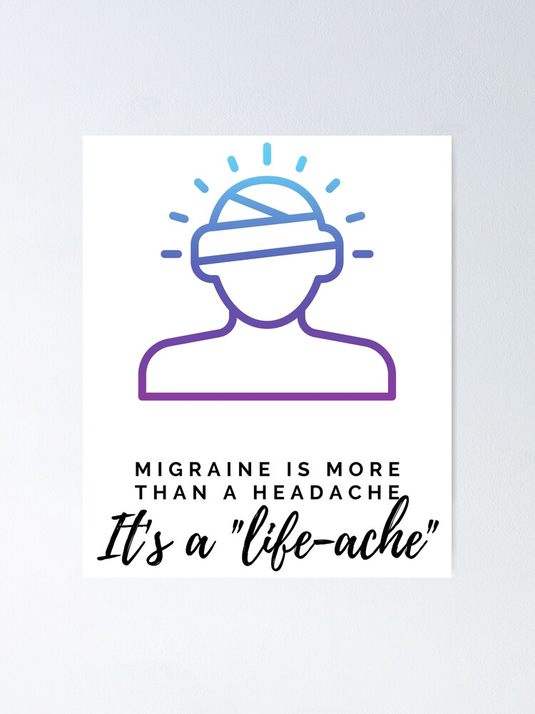 Migraine Is A Life Ache Poster For Sale By Mudiodesign Redbubble