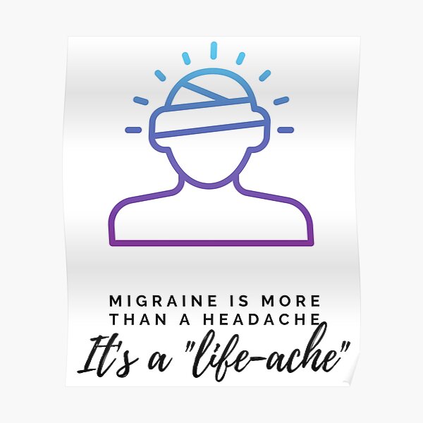 Migraine Is A Life Ache Poster For Sale By Mudiodesign Redbubble