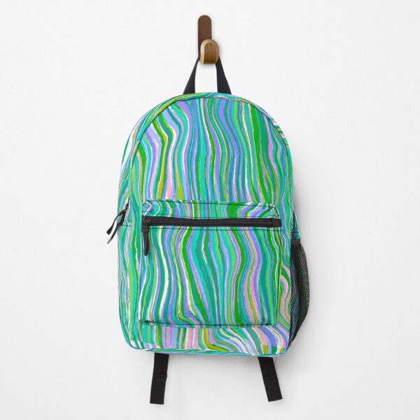 Item preview, Green, Blue and Purple Multicolored Vertical Stripes Modern Liquid Swirl Abstract Pattern Design designed and sold by theprintedclub.