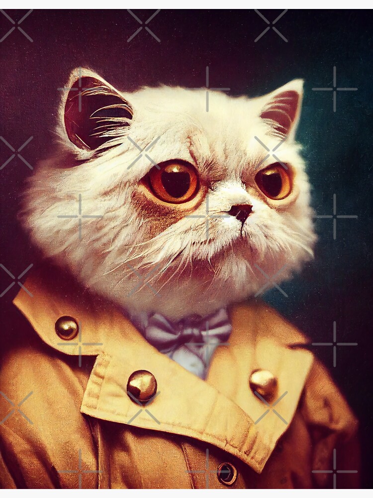 anthropomorphic cat portrait - persian cat professor wearing a