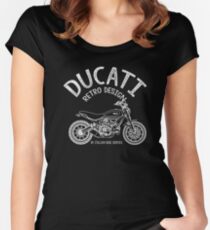 Ducati Vintage Motorcycle Fitted Scoop T-Shirt