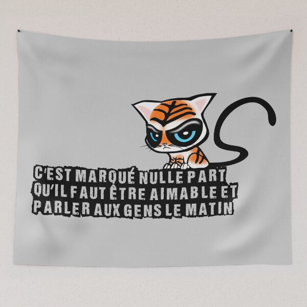 Item preview, It's written nowhere that you have to be friendly and talk to people in the morning, sulky cat designed and sold by NolDesigns.