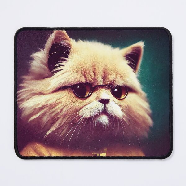 Item preview, anthropomorphic cat portrait - persian cat professor wearing a coat and glasses.  designed and sold by Catator.