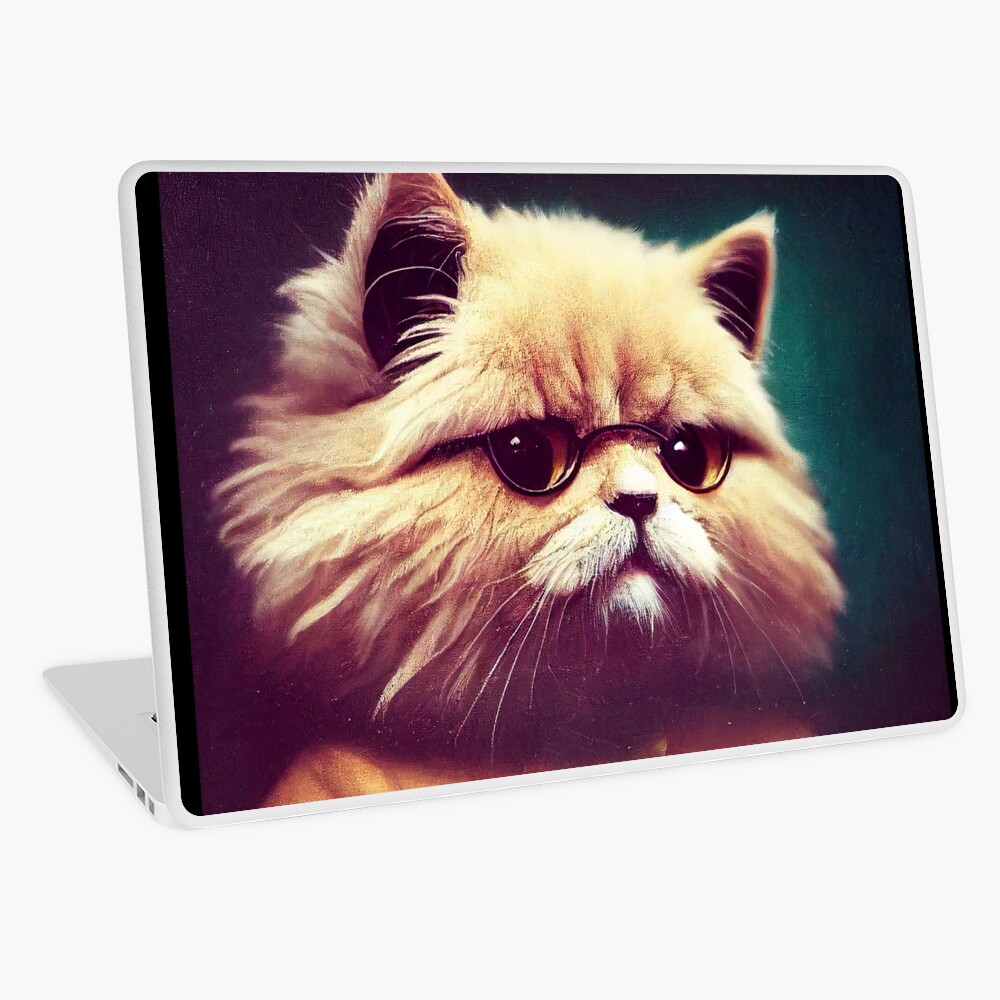 anthropomorphic cat portrait - persian cat professor wearing a