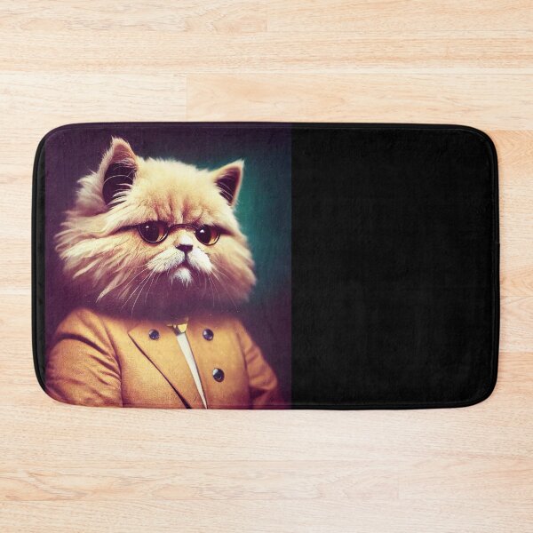 Item preview, anthropomorphic cat portrait - persian cat professor wearing a coat and glasses.  designed and sold by Catator.