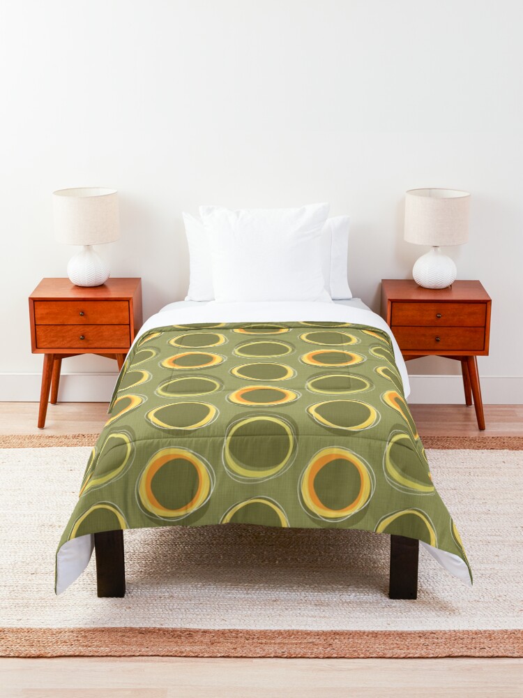 Alternate view of Solar Eclipse MCM Green Comforter
