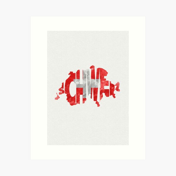 Artikel-Vorschau von Schweiz Typografische Karte Flagge, designt und verkauft von A Deniz Akerman.