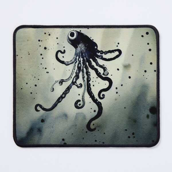 Item preview, Squid shooting ink, inkwash designed and sold by recollectionsv.