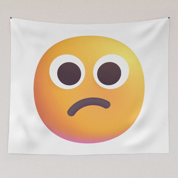 Item preview, Puzzled face emoji - large designed and sold by abroadDesigns.