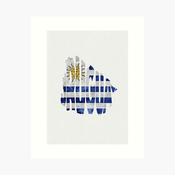 Artikel-Vorschau von Uruguay Typographic Map Flag, designt und verkauft von A Deniz Akerman.