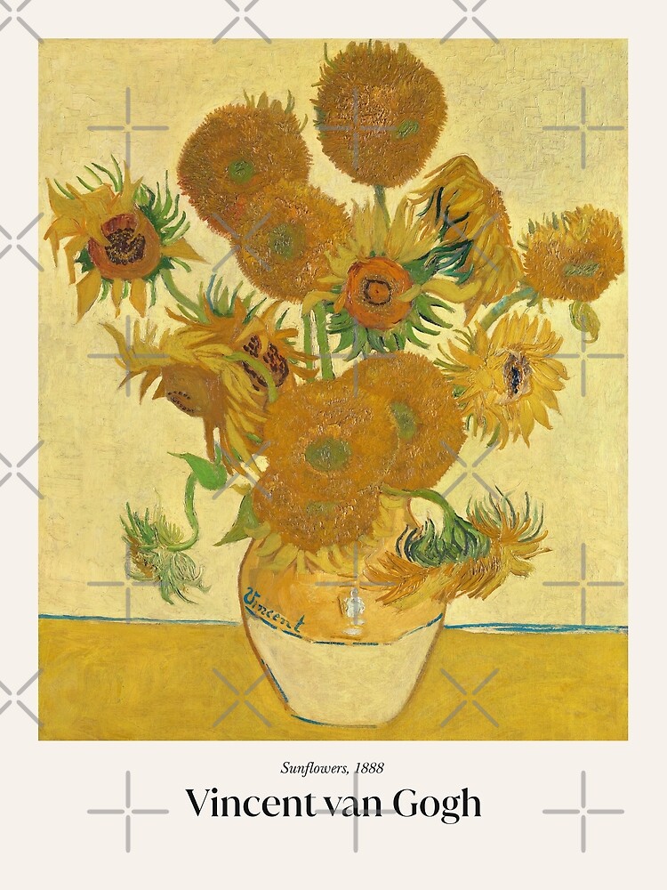 "Sunflowers by van Gogh with text" Poster for Sale by MurellosArt