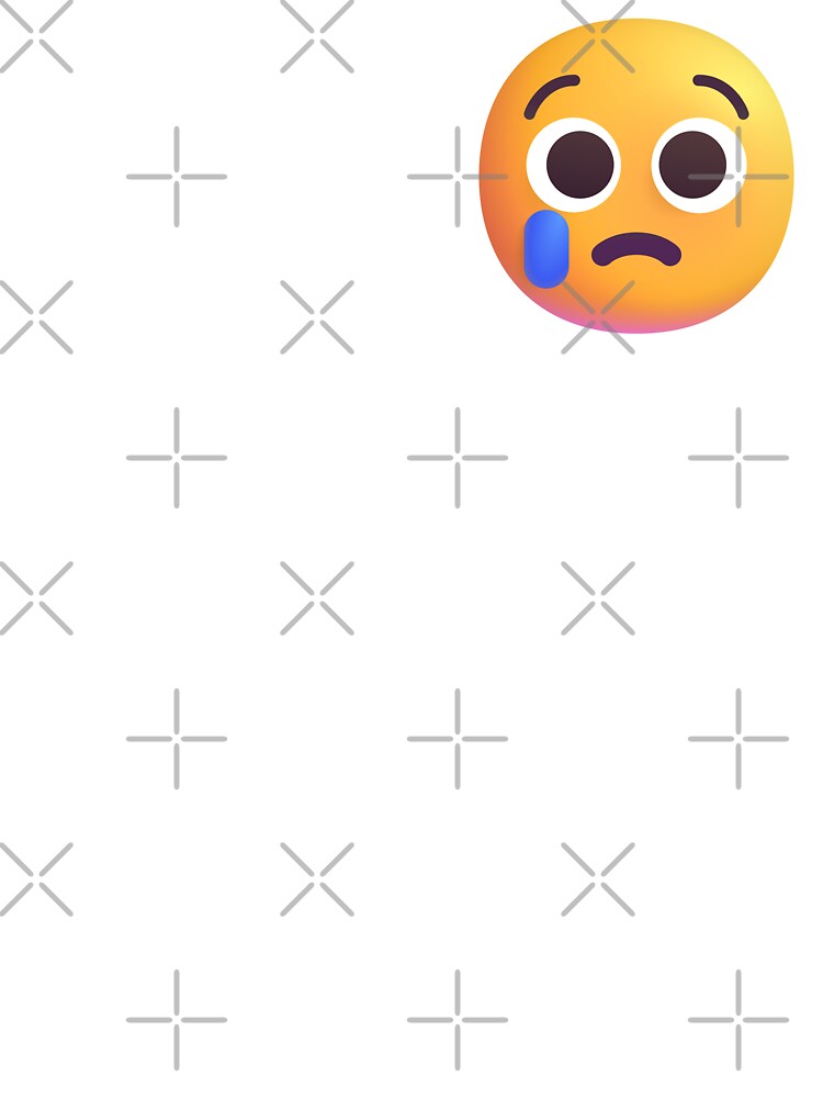 Worried Face with Drops of Sweat Emoji - tweaked Poster by abroadDesigns