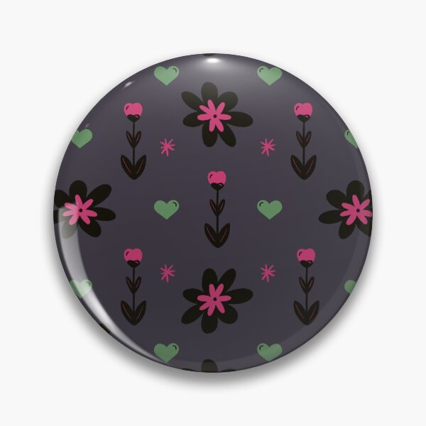 Item preview, Flores, Corazones y Estrellas, Rosa y Verde sobre Gris designed and sold by Guided by Light Art.