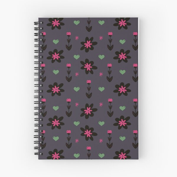 Item preview, Flowers, Hearts and Stars, Pink and Green on Grey designed and sold by Guided by Light Art.