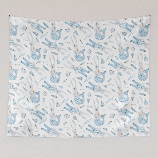 Item preview, Watercolor sailor hare and the mermaid. NY 2023 designed and sold by Nattalu.