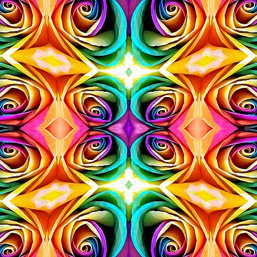 Artwork thumbnail, Colorful Roses Pattern by Patternflower