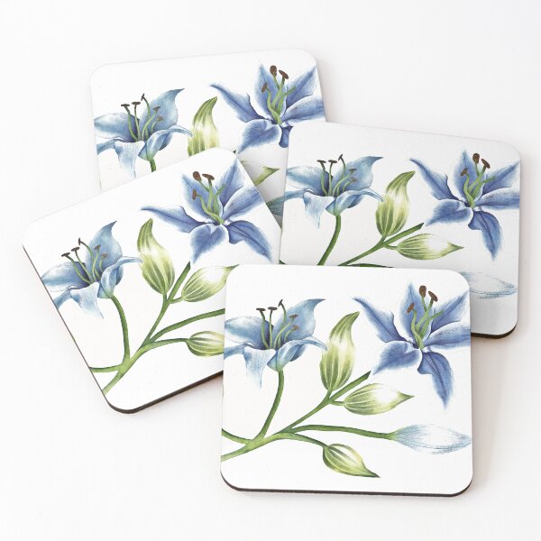 Item preview, Blue Lilies In Watercolour designed and sold by Dan B Artist.